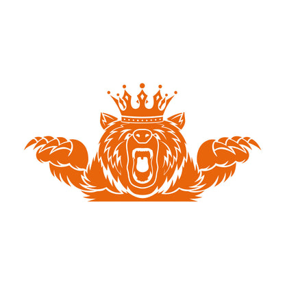 Wall Vinyl Sticker Decor Angry Grizzly Bear Forest Animal King Crown Multi Color Selection