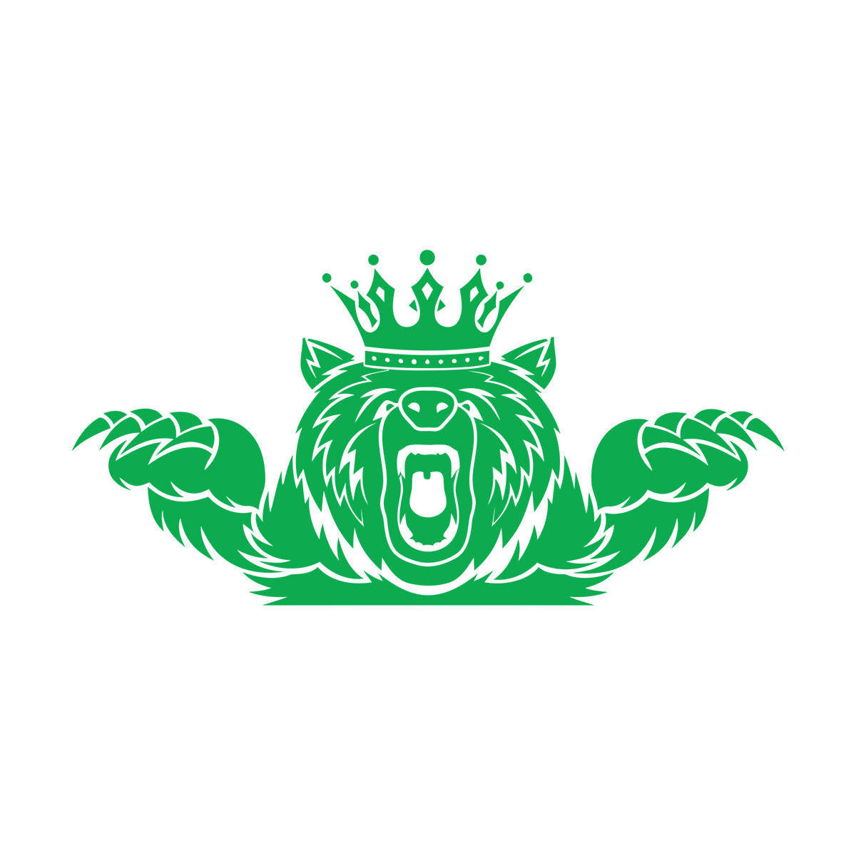 Wall Vinyl Sticker Decor Angry Grizzly Bear Forest Animal King Crown Multi Color Selection