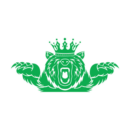 Wall Vinyl Sticker Decor Angry Grizzly Bear Forest Animal King Crown Multi Color Selection