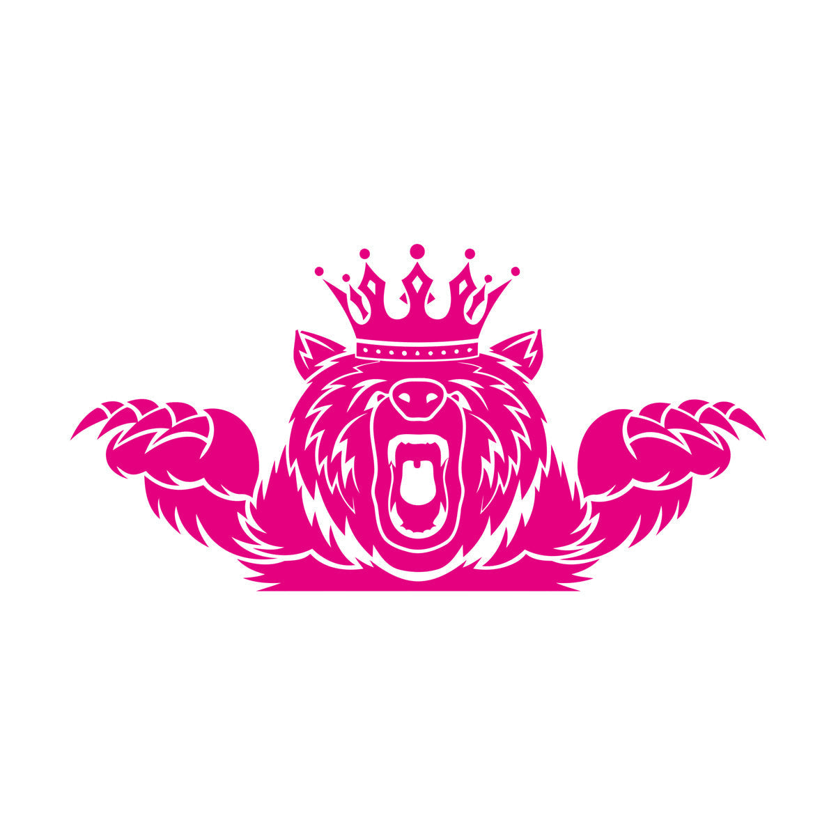 Wall Vinyl Sticker Decor Angry Grizzly Bear Forest Animal King Crown Multi Color Selection