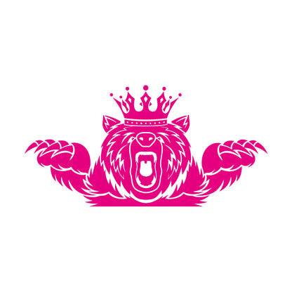 Wall Vinyl Sticker Decor Angry Grizzly Bear Forest Animal King Crown Multi Color Selection