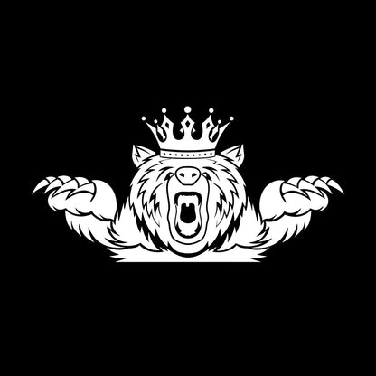 Wall Vinyl Sticker Decor Angry Grizzly Bear Forest Animal King Crown Multi Color Selection