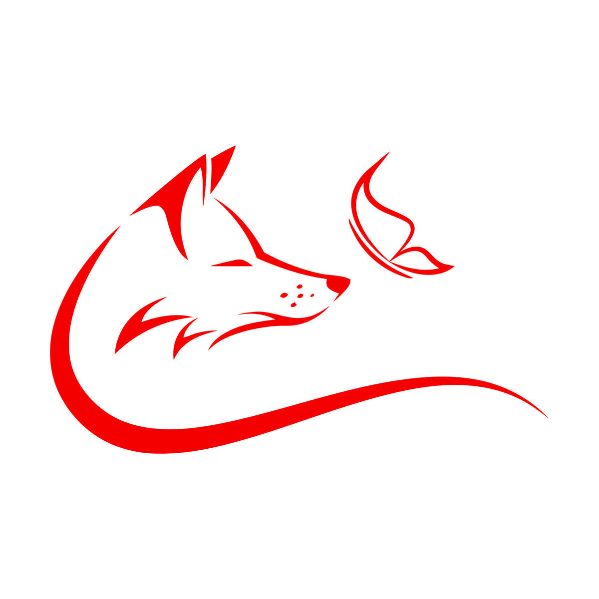 Lettering Decals Animal Butterfly Fox Head Predator It Won'T Fall Off