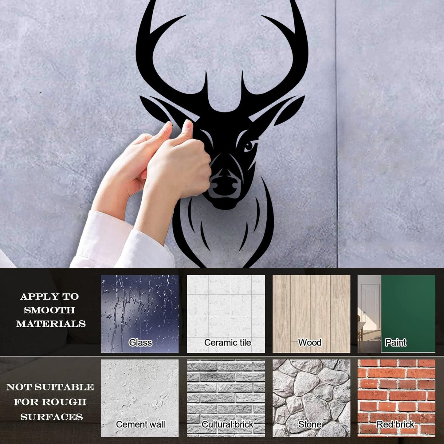 Vinyl Wall Stickers Animal Deer Horn Hunter Shop Wall Beautification