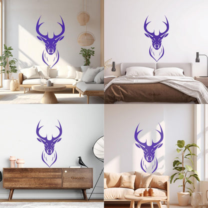 Vinyl Wall Stickers Animal Deer Horn Hunter Shop Wall Beautification