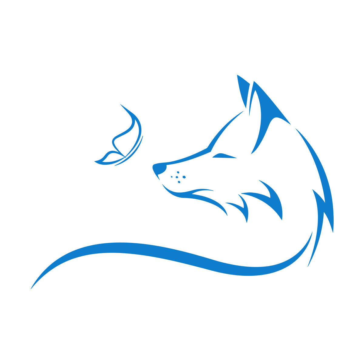 Engraving Decals Animal Fox Sly Head Predator Butterfly Glass Stickers