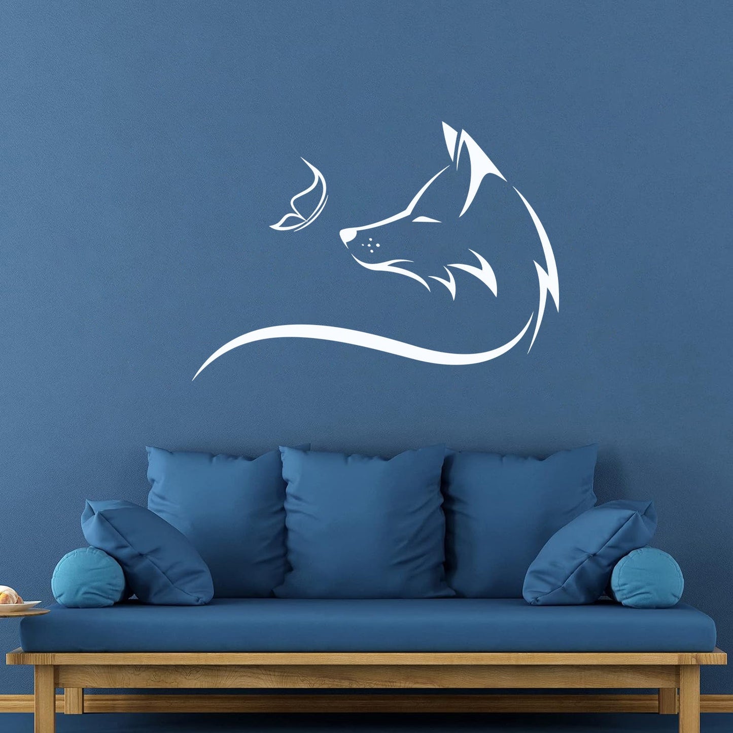 Engraving Decals Animal Fox Sly Head Predator Butterfly Glass Stickers