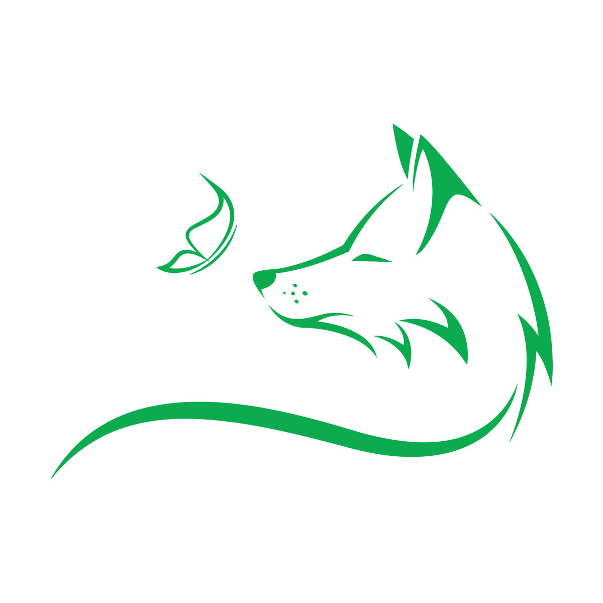 Engraving Decals Animal Fox Sly Head Predator Butterfly Glass Stickers