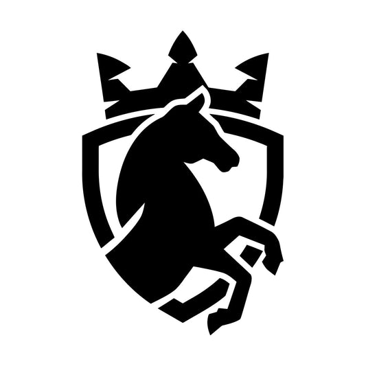 Engraving Stickers Animal Horse King Crown Shield Outline Easy Installation
