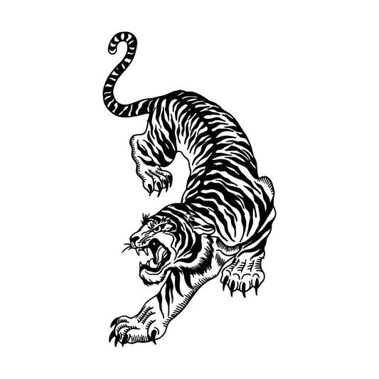 Animal Jungle Tiger Aggressive Tribal Big Cat Lettering Stickers Waterproof