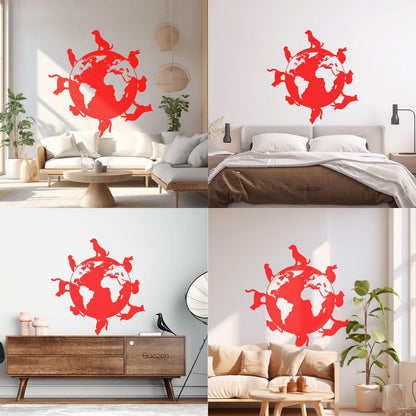 Wall Vinyl Sticker Decor Animals Around Planet Earth World Veterinary Pets Glass Stickers