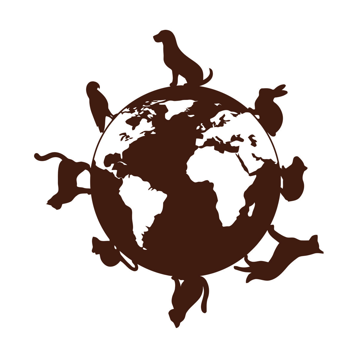 Wall Vinyl Sticker Decor Animals Around Planet Earth World Veterinary Pets Glass Stickers