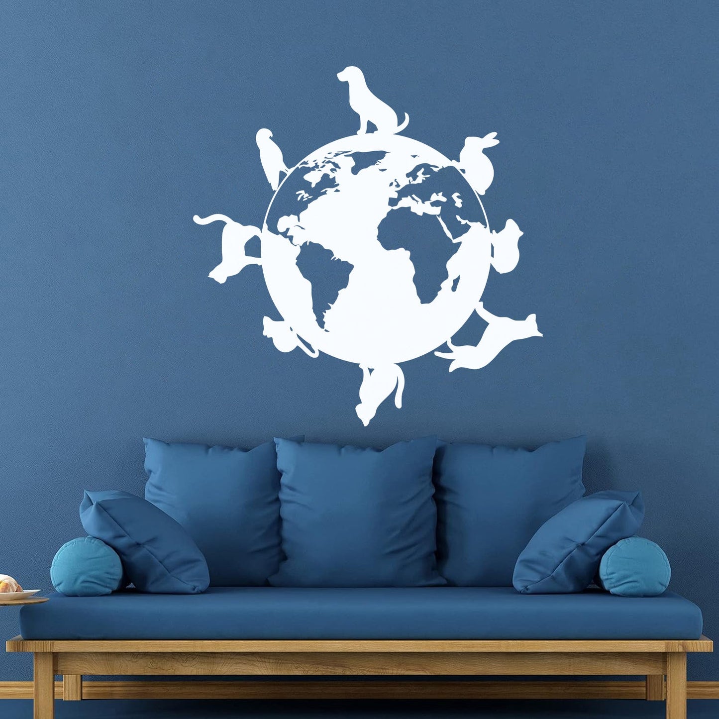 Wall Vinyl Sticker Decor Animals Around Planet Earth World Veterinary Pets Glass Stickers
