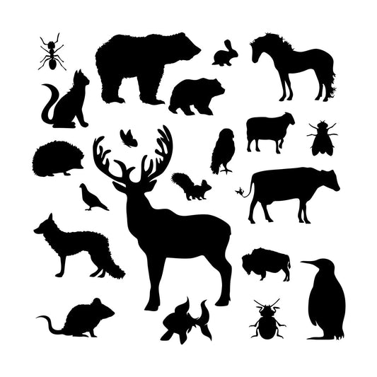 Fine Carving Decals Animals Deer Horse Rat Fox Hedgehog Owl Removable Without Leaving Glue