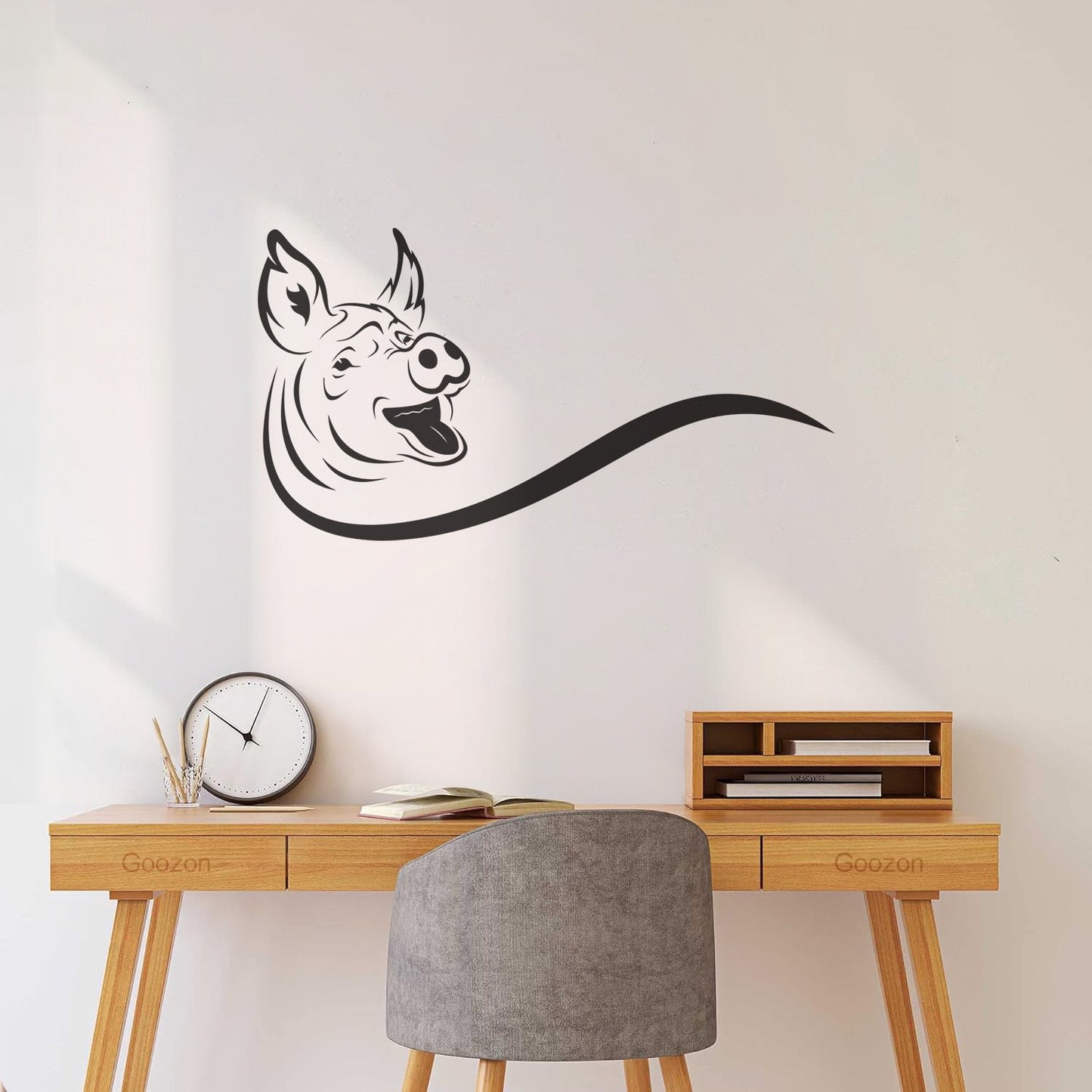 Lettering Decals Animals Farm Silhouette Head Cute Piglet Multi Color Selection