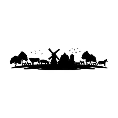 Wall Decals Pvc Animals Farm Village Rural Landscape Livestock Equipped With Transfer Film Kit