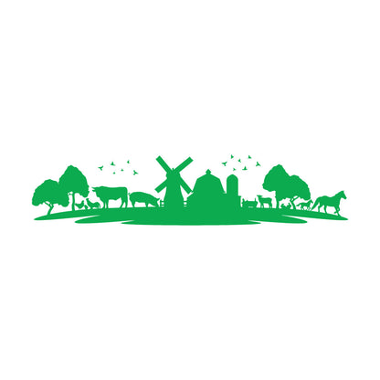 Wall Decals Pvc Animals Farm Village Rural Landscape Livestock Equipped With Transfer Film Kit