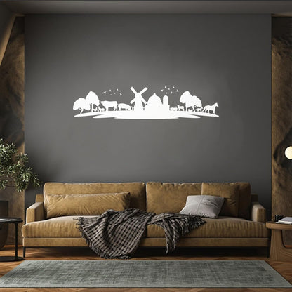 Wall Decals Pvc Animals Farm Village Rural Landscape Livestock Equipped With Transfer Film Kit