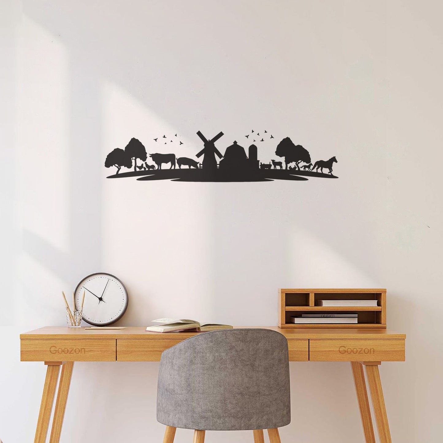 Wall Decals Pvc Animals Farm Village Rural Landscape Livestock Equipped With Transfer Film Kit