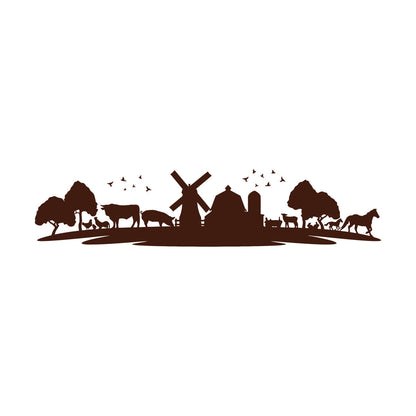 Wall Decals Pvc Animals Farm Village Rural Landscape Livestock Equipped With Transfer Film Kit