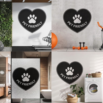 Vinyl Wall Decals Pet Friendly Animals Love Heart Paw Print It Won'T Fall Off