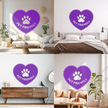 Vinyl Wall Decals Pet Friendly Animals Love Heart Paw Print It Won'T Fall Off