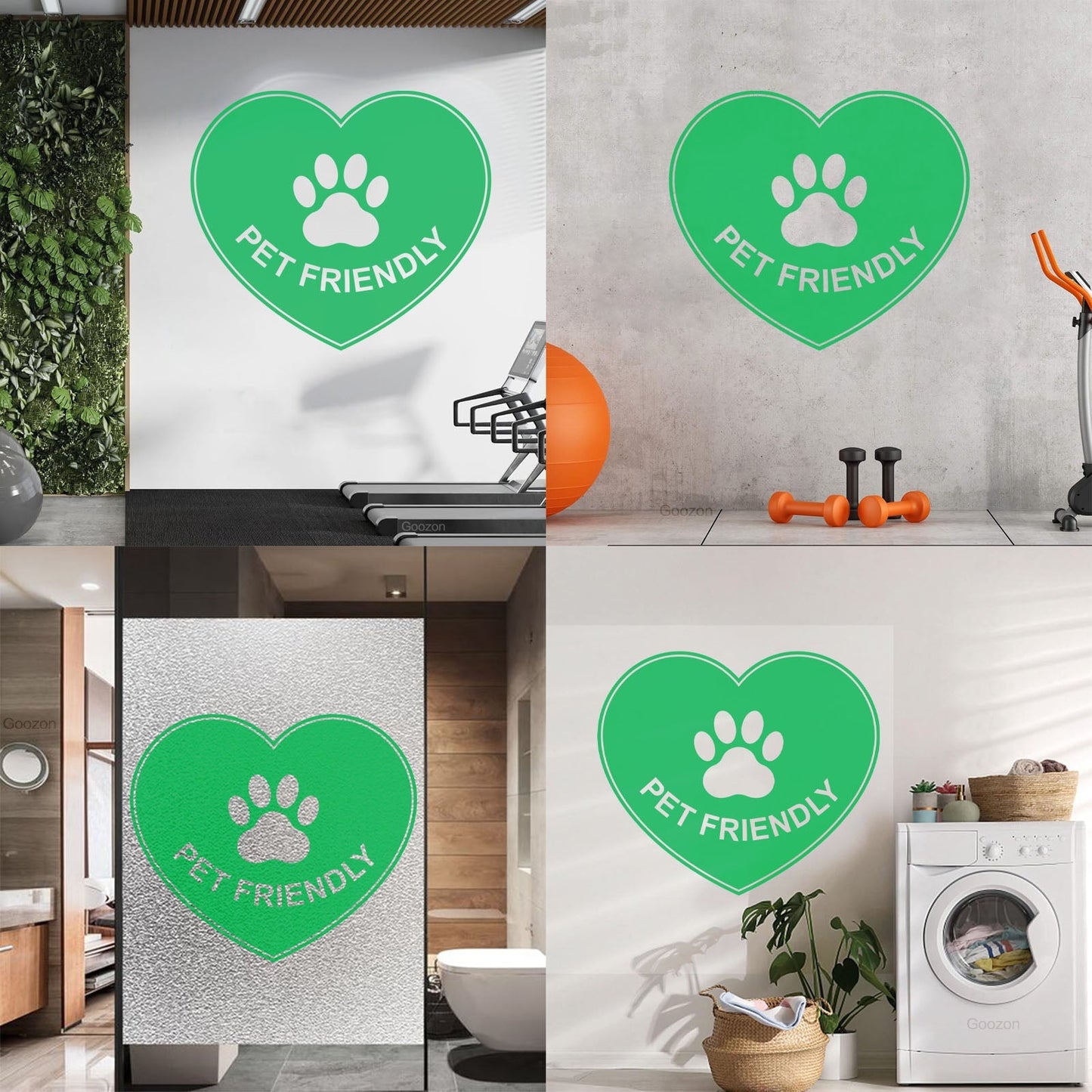 Vinyl Wall Decals Pet Friendly Animals Love Heart Paw Print It Won'T Fall Off