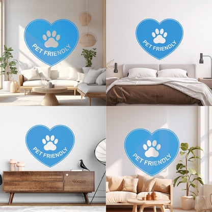 Vinyl Wall Decals Pet Friendly Animals Love Heart Paw Print It Won'T Fall Off
