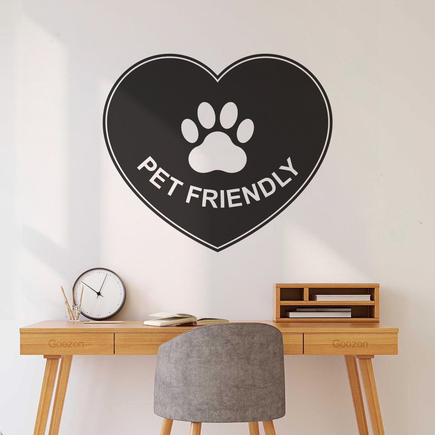 Vinyl Wall Decals Pet Friendly Animals Love Heart Paw Print It Won'T Fall Off