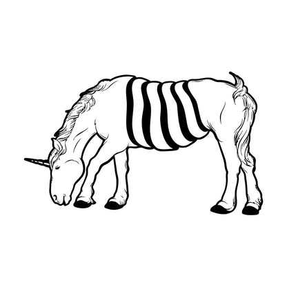 Fine Carving Stickers Animal Unicorn Pony Fairy Tale Car Body Decoration