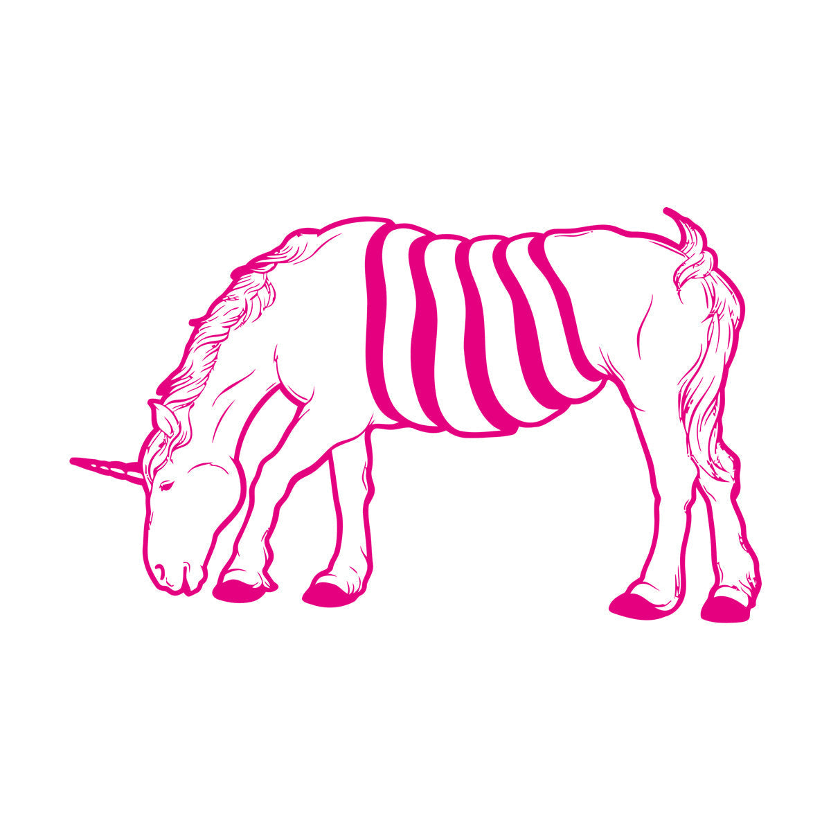 Fine Carving Stickers Animal Unicorn Pony Fairy Tale Car Body Decoration