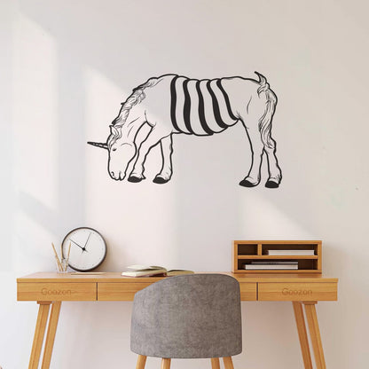 Fine Carving Stickers Animal Unicorn Pony Fairy Tale Car Body Decoration