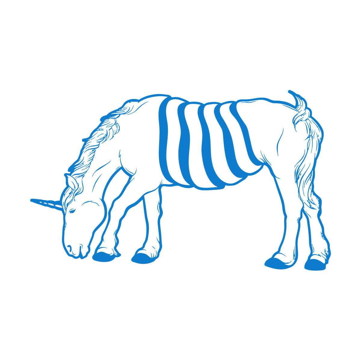 Fine Carving Stickers Animal Unicorn Pony Fairy Tale Car Body Decoration