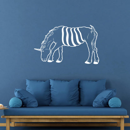 Fine Carving Stickers Animal Unicorn Pony Fairy Tale Car Body Decoration