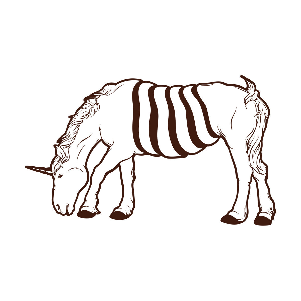 Fine Carving Stickers Animal Unicorn Pony Fairy Tale Car Body Decoration