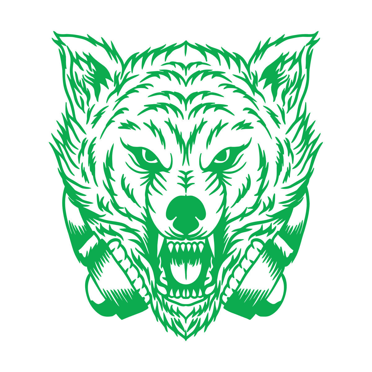 Wall Stickers Animal Zoo Tribal Wolf Head Headphones Window Decals