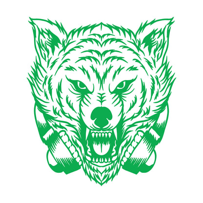 Wall Stickers Animal Zoo Tribal Wolf Head Headphones Window Decals