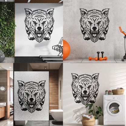 Wall Stickers Animal Zoo Tribal Wolf Head Headphones Window Decals