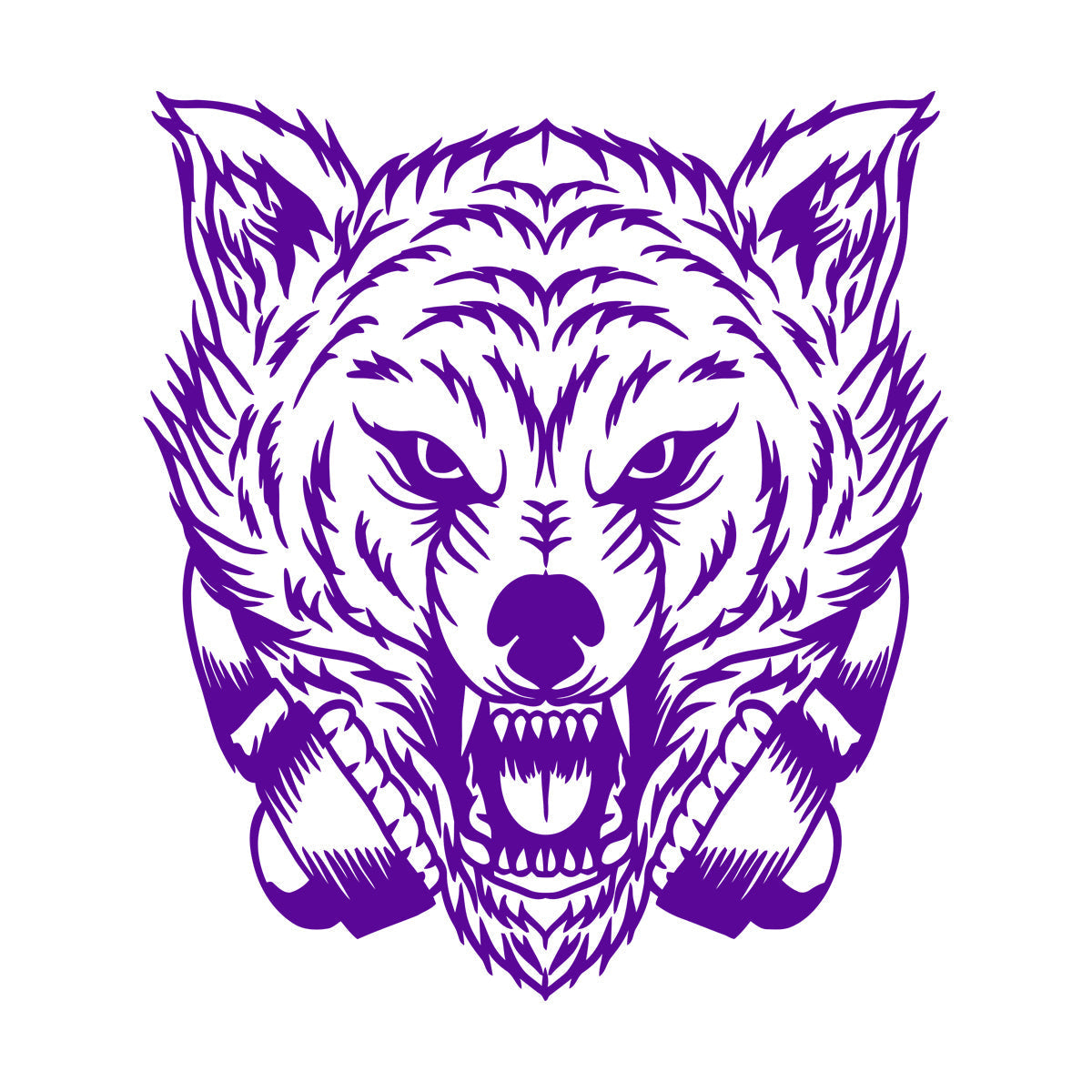 Wall Stickers Animal Zoo Tribal Wolf Head Headphones Window Decals