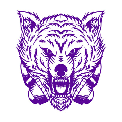 Wall Stickers Animal Zoo Tribal Wolf Head Headphones Window Decals