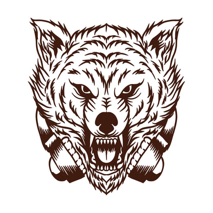 Wall Stickers Animal Zoo Tribal Wolf Head Headphones Window Decals