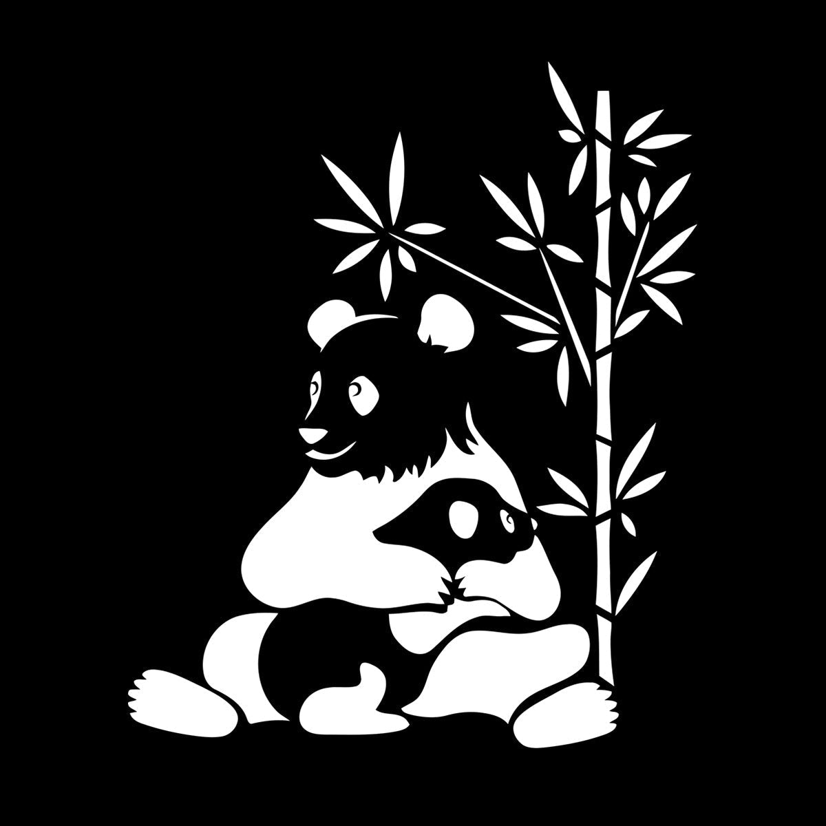 Lettering Stickers Asian Chinese Panda Bears Family Animals Do Not Damage The Wall Surface