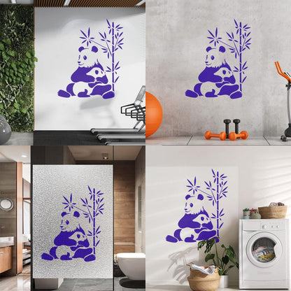Lettering Stickers Asian Chinese Panda Bears Family Animals Do Not Damage The Wall Surface