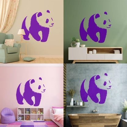 Baby Panda Asian Bear Animal Zoo Fine Carving Stickers Can Modify And Add Information