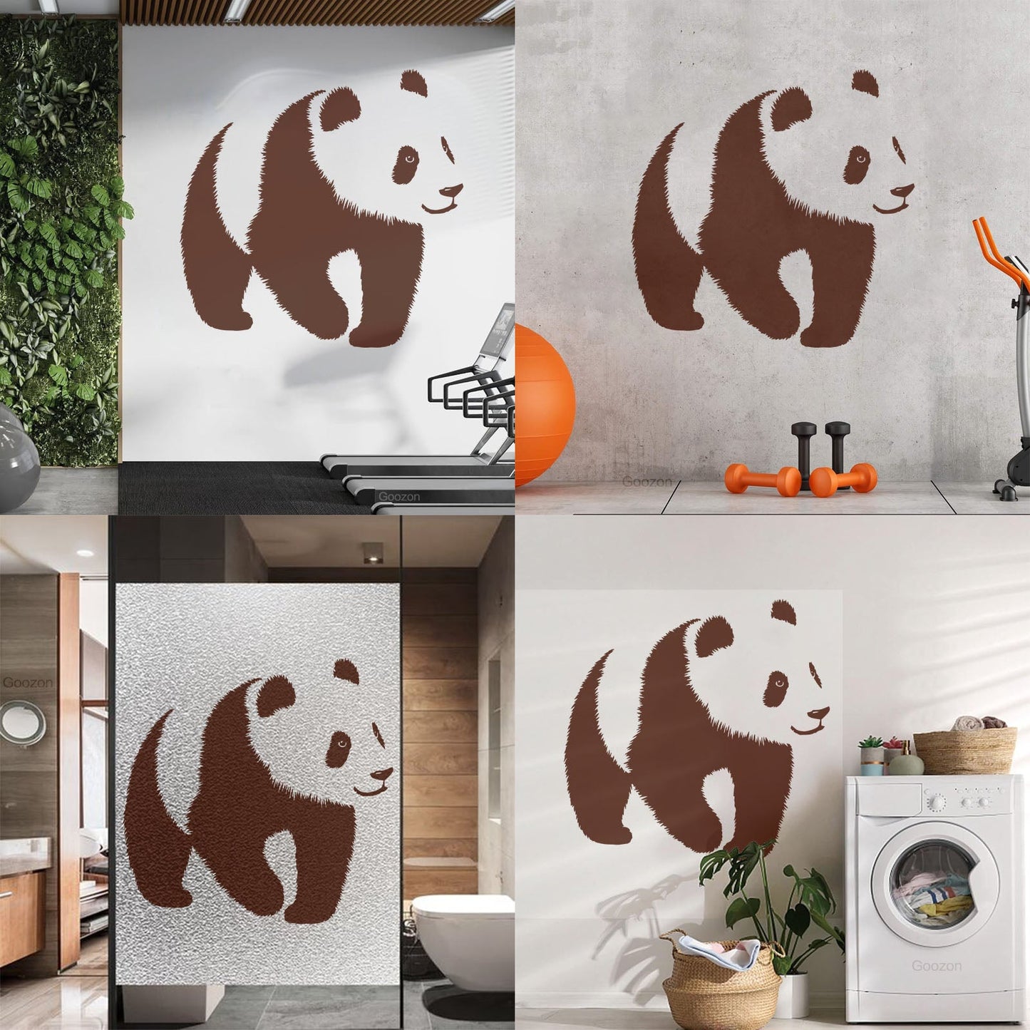 Baby Panda Asian Bear Animal Zoo Fine Carving Stickers Can Modify And Add Information