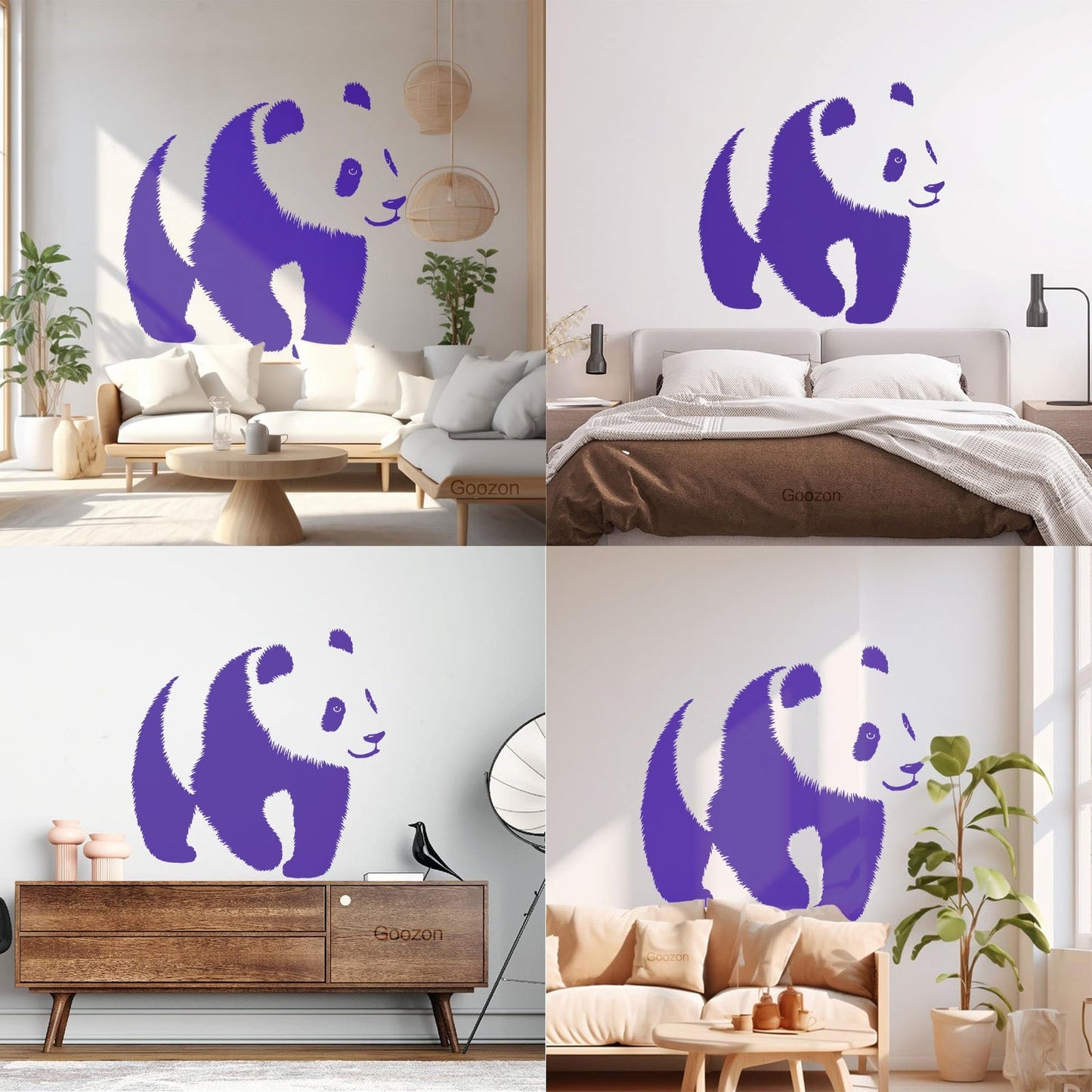Baby Panda Asian Bear Animal Zoo Fine Carving Stickers Can Modify And Add Information