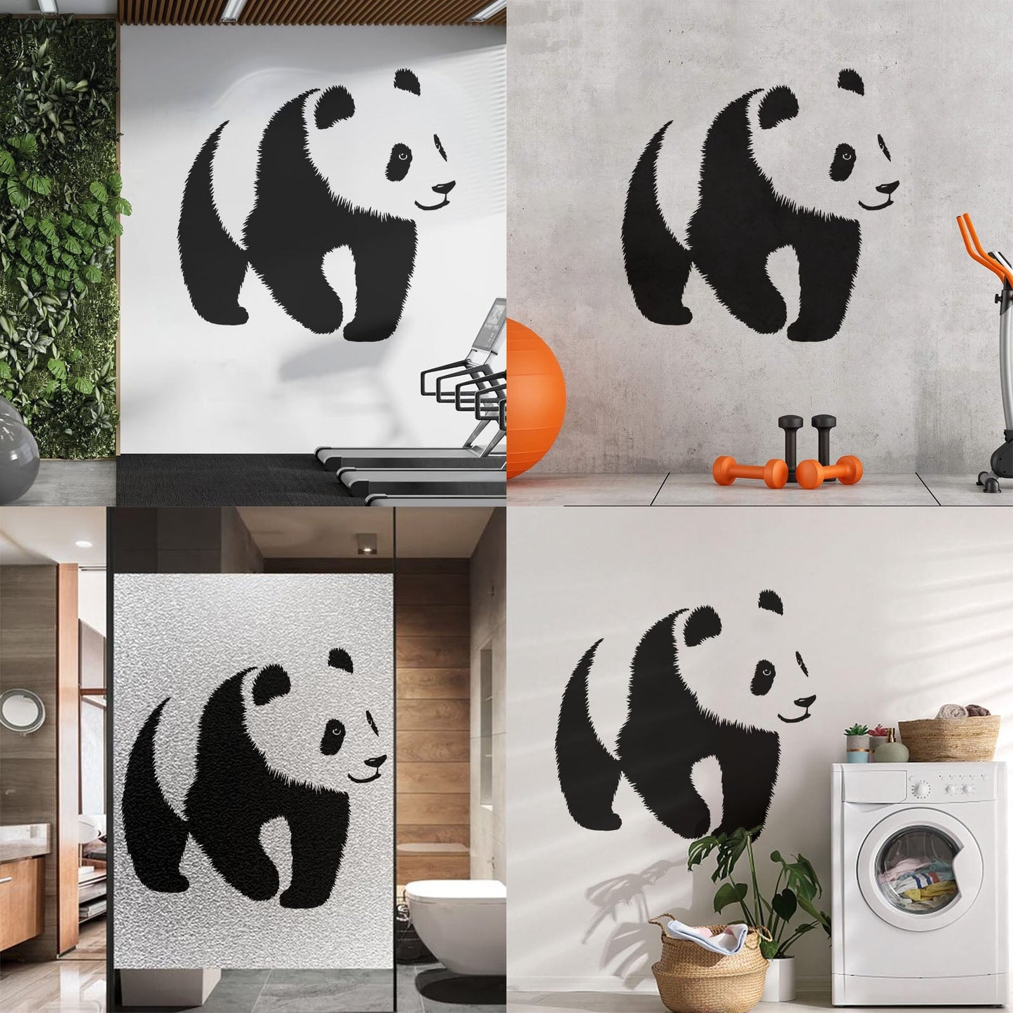 Baby Panda Asian Bear Animal Zoo Fine Carving Stickers Can Modify And Add Information