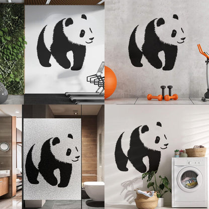 Baby Panda Asian Bear Animal Zoo Fine Carving Stickers Can Modify And Add Information