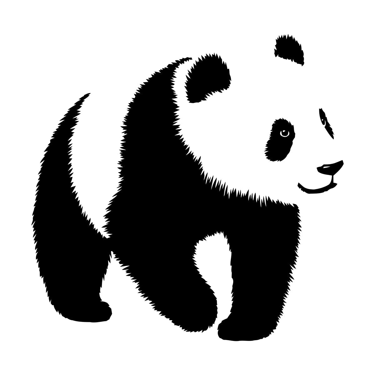 Baby Panda Asian Bear Animal Zoo Fine Carving Stickers Can Modify And Add Information
