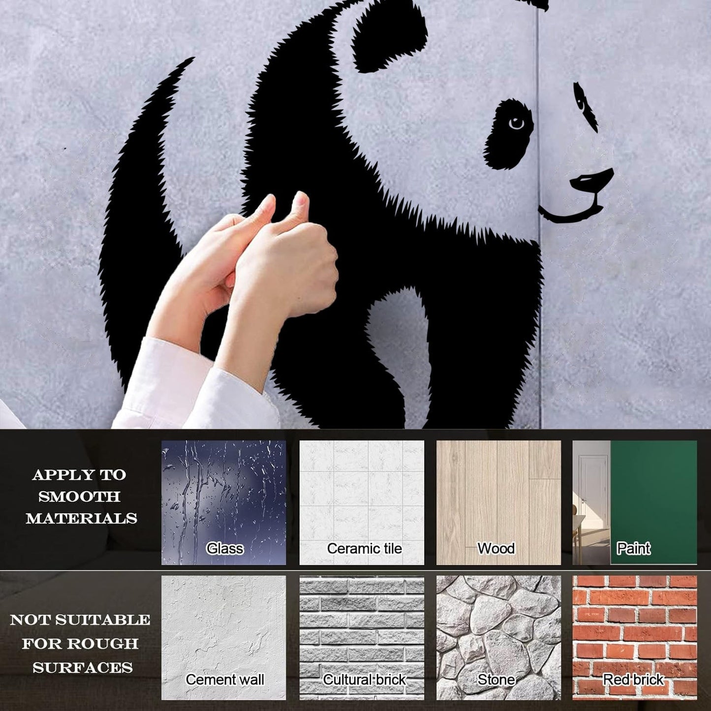 Baby Panda Asian Bear Animal Zoo Fine Carving Stickers Can Modify And Add Information